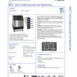 Manitowoc Neo UYP0240a spec sheet